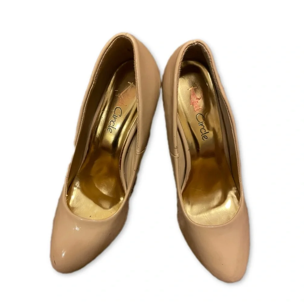 Red Circle Nude High Heels - Picture 3 of 8